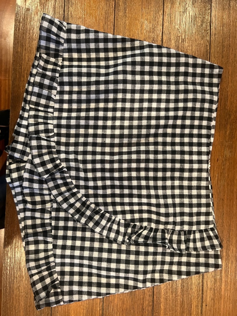 Altar'd State Black and White Gingham Ruffle Skort